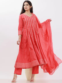 Parv Trisha Set Of Kurta Pants Kota Dupatta