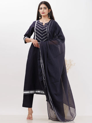 Parv Manal Set Of Kurta Pants Kota Dupatta