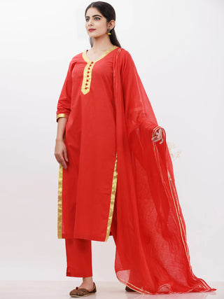 Parv Neerja Set Of Kurta Pants Kota Dupatta