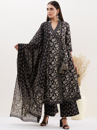 Utsav Raas Set Of Angrakha Kurta Pants Dupatta