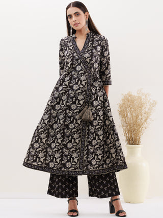 Utsav Raas Set Of Angrakha Kurta Pants Dupatta