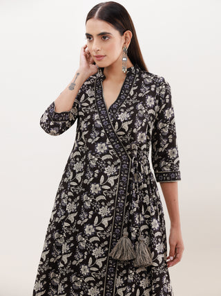 Utsav Raas Set Of Angrakha Kurta Pants Dupatta