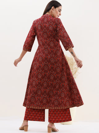 Utsav Ghazal Set Of Angrakha Kurta Pants Dupatta