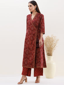 Utsav Ghazal Set Of Angrakha Kurta Pants Dupatta