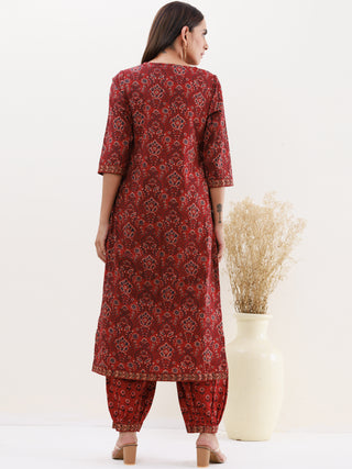 Utsav Shirat Set Of Kurta Afghani Pants Dupatta