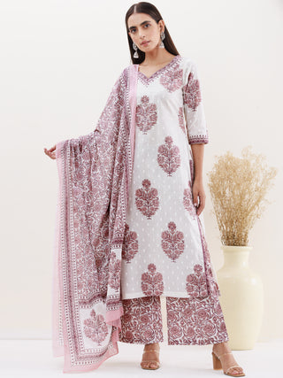 Utsav Meher Set Of Kurta Pants Dupatta