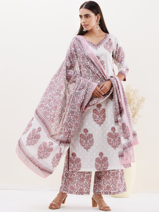 Utsav Meher Set Of Kurta Pants Dupatta