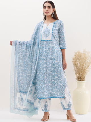 Utsav Nutan Set Of Kurta Afghani Pants Dupatta