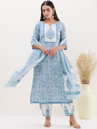 Utsav Nutan Set Of Kurta Afghani Pants Dupatta
