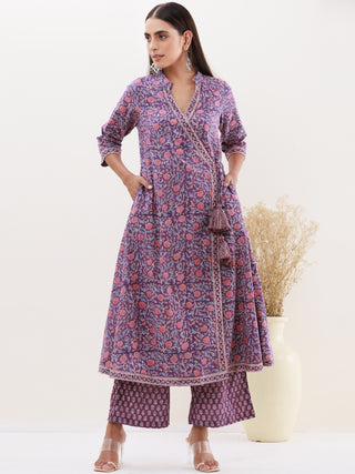 Utsav Divya Set Of Angrakha Kurta Pants Dupatta