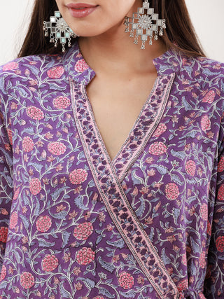 Utsav Divya Set Of Angrakha Kurta Pants Dupatta