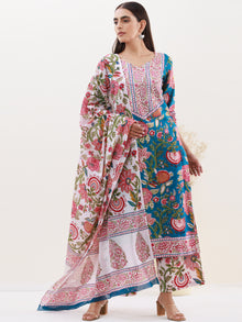 Rozana Fiza Set Of Kurta Palazzo Dupatta