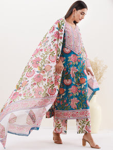 Rozana Fiza Set Of Kurta Palazzo Dupatta