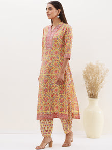 Rozana Mohak Set Of Kurta Salwar Pants Dupatta