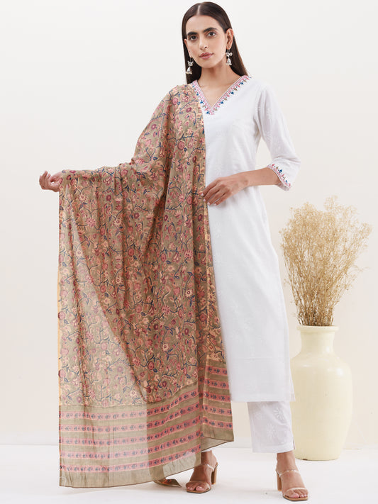 Gulmarg Raina Set Of Kurta Pants Dupatta