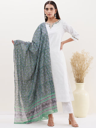 Gulmarg Mehrab Set Of Kurta Pants Dupatta