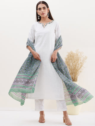 Gulmarg Mehrab Set Of Kurta Pants Dupatta