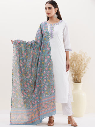 Gulmarg Diksha Set Of Kurta Pants Dupatta