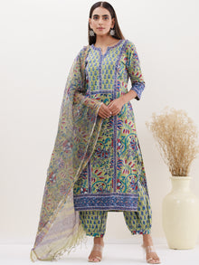 Gazal Fiza Set Of Kurta Afghani Pants Dupatta