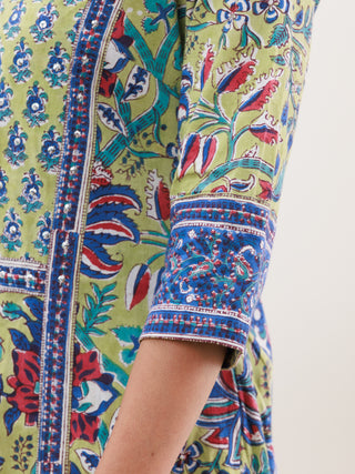 Hand Block Printed Cotton Fabric Per Meter - F001F2832