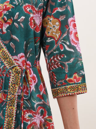 Hand Block Printed Cotton Fabric Per Meter - F001F2833