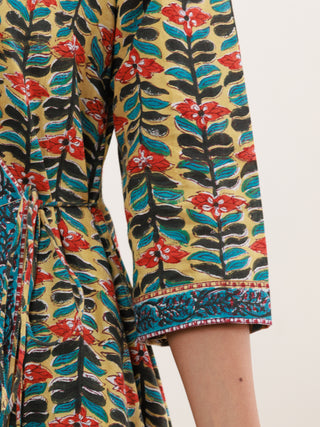 Hand Block Printed Cotton Fabric Per Meter - F001F2834