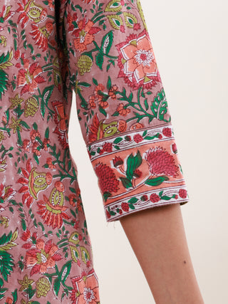 Hand Block Printed Cotton Fabric Per Meter - F001F2837