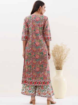 Gazal Falak Set Of Kurta Palazzo Kota Doria Dupatta