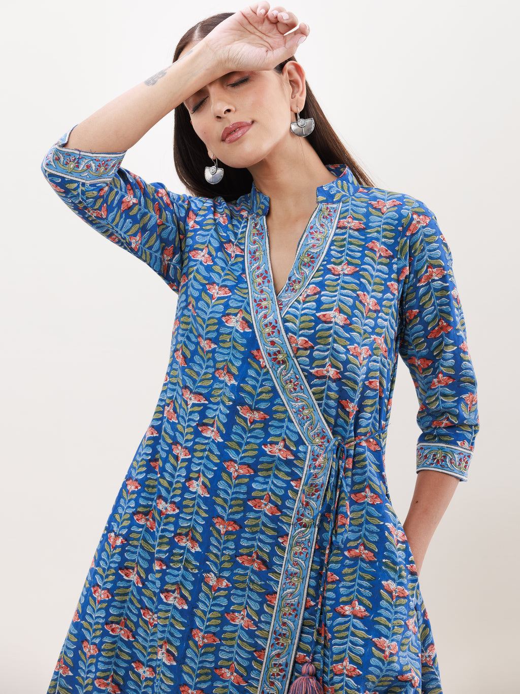 Gazal Karuna Set Of Angrakha Kurta Pants Kota Doria Dupatta Gazal Karuna Set Of Angrakha Kurta Pants Kota Doria Dupatta