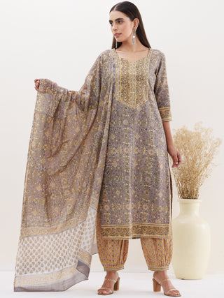 Utsav Pari Set Of Kurta Afghani Dupatta