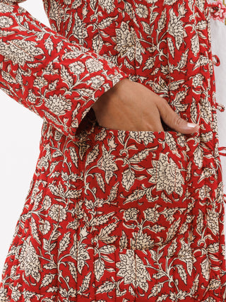Hand Block Printed Cotton Fabric Per Meter - F001F2828