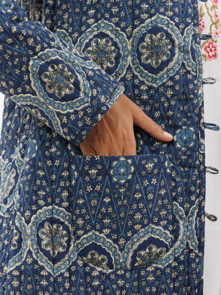 Hand Block Printed Cotton Fabric Per Meter - F001F2831