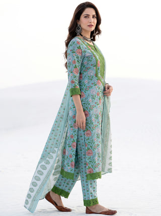Aina Pakiza Set Of Kurta Pants Dupatta
