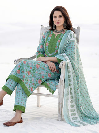 Aina Pakiza Set Of Kurta Pants Dupatta