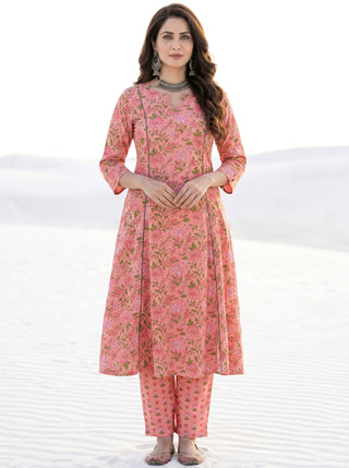 Aina Ruhi Set Of Kali Kurta Pants & Dupatta