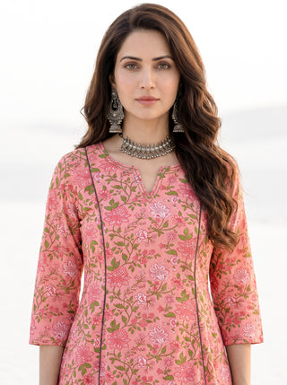 Aina Ruhi Set Of Kali Kurta Pants & Dupatta