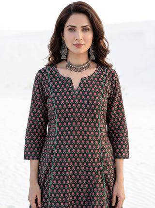 Hand Block Printed Cotton Fabric Per Meter - F001F3067