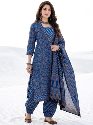 Aina Nazar- Set of Kurta Salwar Pants & Kota Dupatta - KS120J2680D