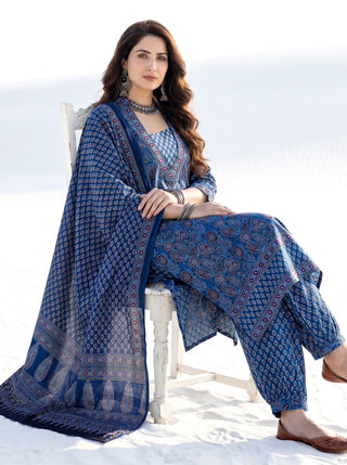 Aina Nazar- Set of Kurta Salwar Pants & Kota Dupatta - KS120J2680D