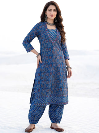 Aina Nazar- Set of Kurta Salwar Pants & Kota Dupatta - KS120J2680D