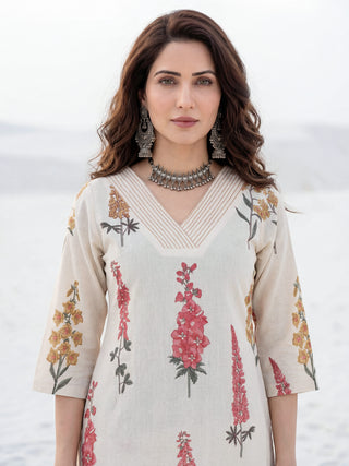 Aina Beena Set Of Kurta Pants Kota Dupatta