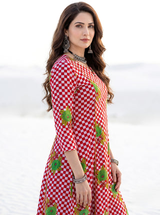Aina Dastoor Set Of Kali Kurta Pants & Dupatta