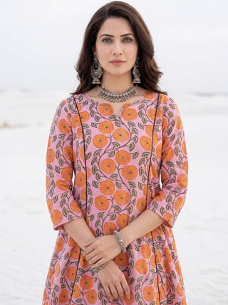 Aina Surai Set Of Kali Kurta Pants & Dupatta