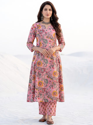 Aina Jumani Set Of Kali Kurta Pants & Dupatta