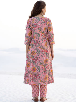 Aina Jumani Set Of Kali Kurta Pants & Dupatta