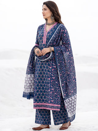 Aina Malhar Set Of Kurta Palazzo & Dupatta