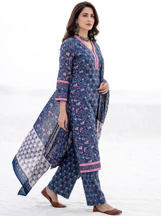 Aina Malhar Set Of Kurta Palazzo & Dupatta