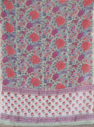 Hand Block Printed Cotton Fabric Per Meter - F001F3094