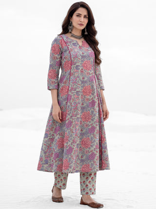 Aina Ektara Set Of Kali Kurta Pants & Dupatta