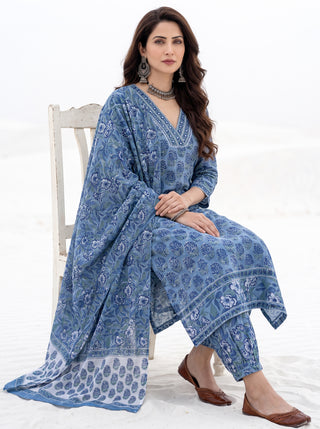 Aina Manara Set Of  Kurta Salwar Pants & Dupatta